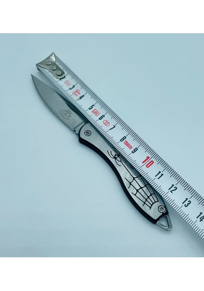 Tobaccotürk724 Metal Mini Kamp Bıçak Örümcek Ceplik Kamp Çakı //14cm-w14 Gri