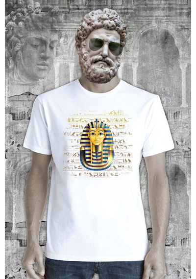 Flood Of Style Unisex Mitoloji Antik Mısır Tişört Beyaz