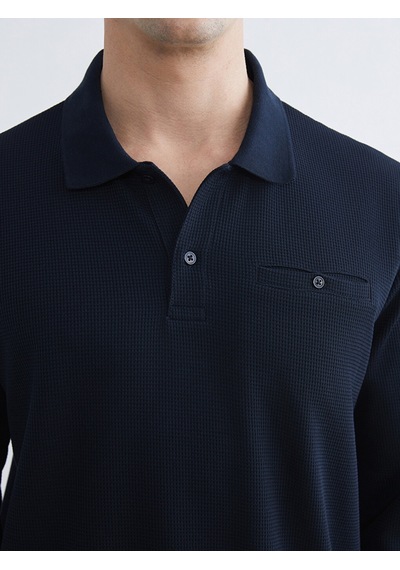 Lcwaıkıkı Classic Lacivert Polo Yaka Erkek Sweatshirt