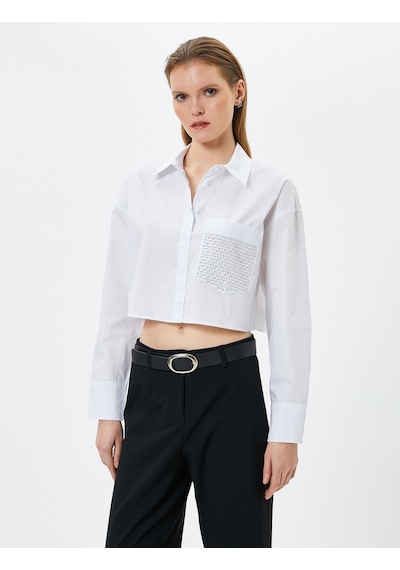 Koton Crop Uzun Kollu Gömlek Cep Detaylı Düğmeli Pamuklu Beyaz 4sak60229pw 4SAK60229PW000 Beyaz Koton Crop Uzun Kollu Gömlek Cep Detaylı Düğmeli Pamuklu Beyaz 4sak60229pw 4SAK60229PW000 Beyaz
