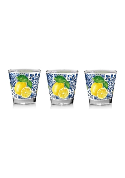 3'lü Set Masa Bardakları Su Veya Şarap Nadia Salerno 250 Cc Çok Renkli
