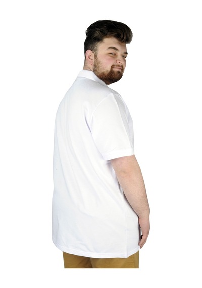 Mode Xl Erkek Tshirt Polo Yaka Cepli Klasik Pike 20552 Beyaz 001