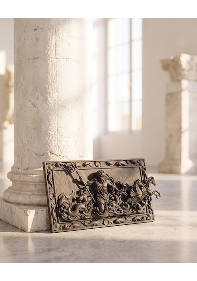 Poseidon Duvar Heykeli 3d Rölyef Tablo Antik Yunan Mitolojisi Barok Tasarım Mat Siyah 25 Cm Salon Ofis Duvar Dekoru Yeni Ev Hediyesi 25cm
