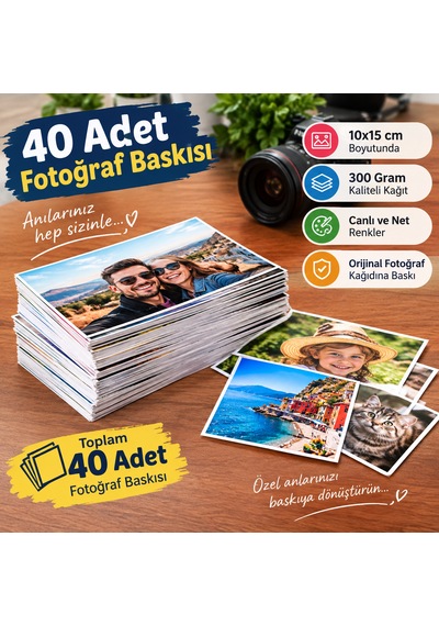 Storebaskı 40 Adet Fotoğraf Baskısı 300 Gram Kaliteli Kâğıt