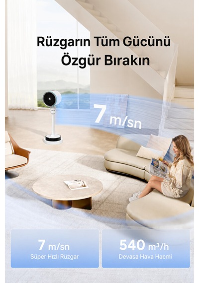 4'ü 1 Arada Ayaklı Hava Sirkülasyon Fanı Isıtma, Serinletme, Nemlendirme Ve Uv Destekli
