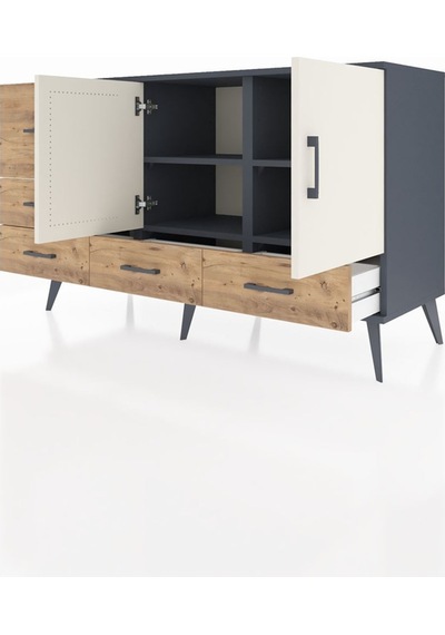 Hyperion Konsol 4 Raflı 5 Çekmeceli 2 Kapaklı 132x44x83 Antrasit-aytaşı/çam Aytaşı/çam Hyperion Konsol 4 Raflı 5 Çekmeceli 2 Kapaklı 132x44x83 Antrasit-aytaşı/çam Aytaşı/çam