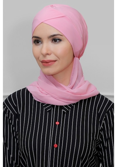 Hürrem Bone Pembe Pratik Hazır Geçmeli Tesettür Bone Sandy Kumaş Çapraz Büzgü Pembe Hürrem Bone Pembe Pratik Hazır Geçmeli Tesettür Bone Sandy Kumaş Çapraz Büzgü Pembe