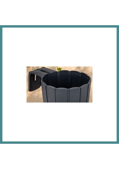 Trendexa 3d Baskı Askılı Balkon Saksısı Dikey Çizgili Dekoratif Çiçek Ve Aromatik Bitki Saksısı - Antrasit Mac