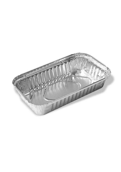 Şeylişeyler - Alüminyum Dikdörtgen Sütlaç Ve Yemek Kabı 1000 Gr + Kapaklı Set - 100 Adet