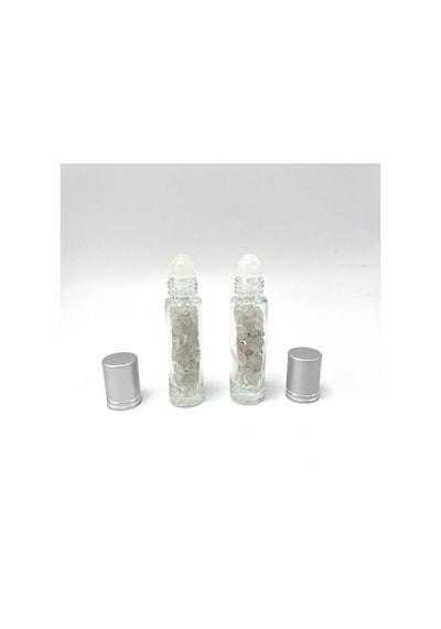 Yıldız Doğal Taş Sertifikalı Kristal Kuvars Doğal Taş Esans Şişesi + Roller Masaj Aleti 10 ML