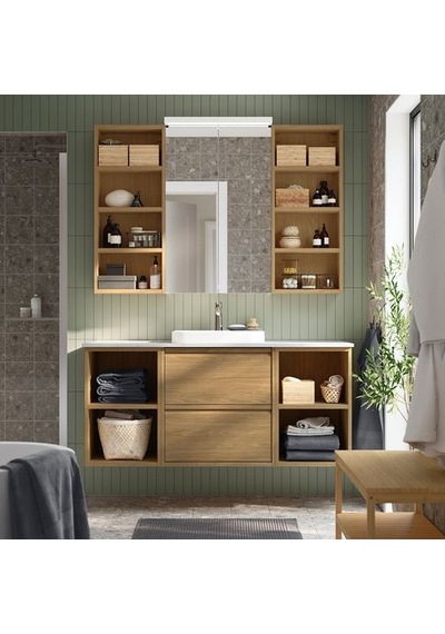 Ikea Hagaån Açık Banyo Duvar Dolabı, Meşe Görünümlü, 40x15x95 Cm Ikea Hagaån Açık Banyo Duvar Dolabı, Meşe Görünümlü, 40x15x95 Cm