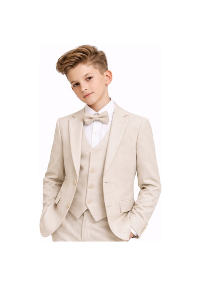 Ahengim Erkek Çocuk Slim Fit Premium Damatlık Smokin Takım Elbise Ak4000 Bej