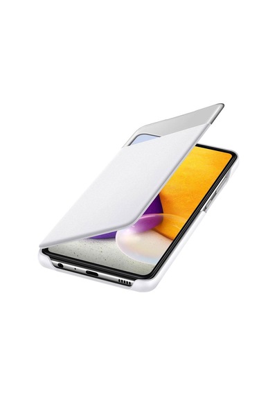Galaxy Uyumlu A72 İle Uyumlu S View Cüzdan Kılıf Beyaz Ef-ea725pwegww Beyaz