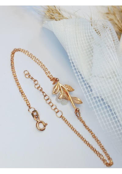Gümüş Gold Beyaz Tasarım Manolya Çiçeği Trend Kadın Bileklik B32