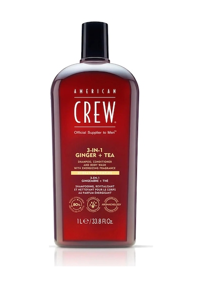 American Crew 3-in-1 Ginger + Tea with Energizing Fragrance Zencefil ve Çay Özlü  Erkek Bakım Ürünü 1 L﻿﻿