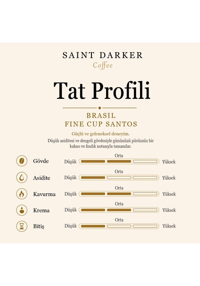 Saint Darker Brasil Fine Cup Santos Single Origin Çekirdek Kahve 1 KG