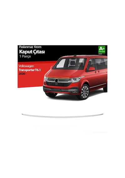 Volkswagen Transporter Uyumlu T6.1 Krom Kaput Çıtası 2020 Üzeri