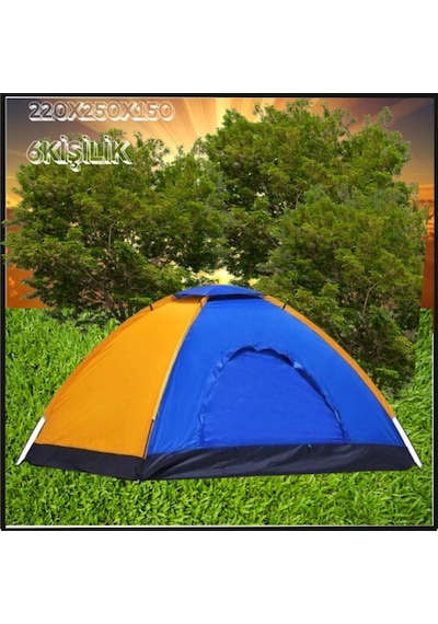 Uyguna-yakala 6 Kişilik 220x250x150 Kolay Kurulumlu Pratik Kamp Çadırı -670092 Çok Renkli