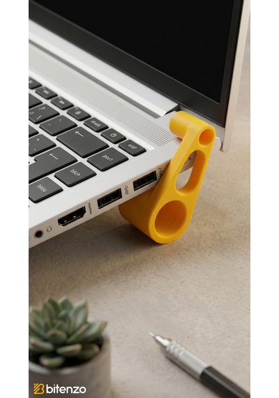 Taşınabilir Mini Laptop Standı V2 - 2'li Set Ergonomik Yükseltici Aparat - Sarı