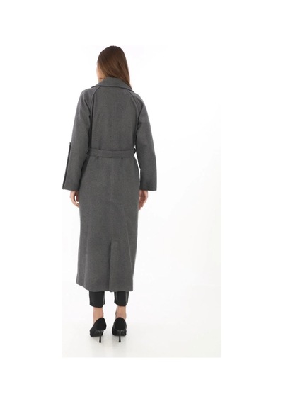 Defymoda Uzun Kaşe Kaban Yünlü Dokuma Kaşmir Kumaş, Kruvaze Yaka, Kuşaklı Astarlı Tesettür Uyumlu Şık Kışlı Füme Defymoda Uzun Kaşe Kaban Yünlü Dokuma Kaşmir Kumaş, Kruvaze Yaka, Kuşaklı Astarlı Tesettür Uyumlu Şık Kışlı Füme
