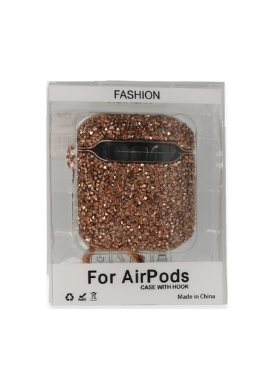 Airpods 2 2.nesil Mira Taşlı Kılıf - Rose Gold