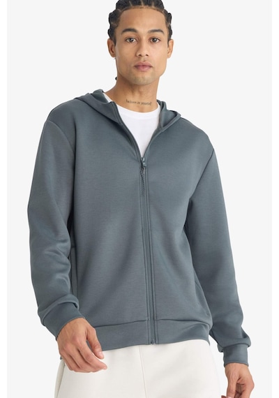 Defacto Standart Fıt Kapüşonlu Fermuarlı Sweatshirt F9377AX26SP
