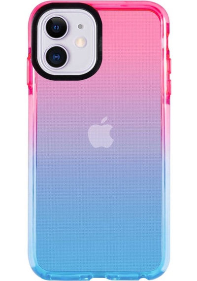Apple Uyumlu iPhone 11 Kılıf Zore Renkli Punto Kapak Pembe - Mavi