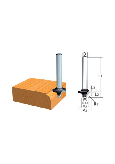 Makita D-09525 Rulmanlı Kordon Bıçağı Dış Bükey Uç Freze Bıçağı 6