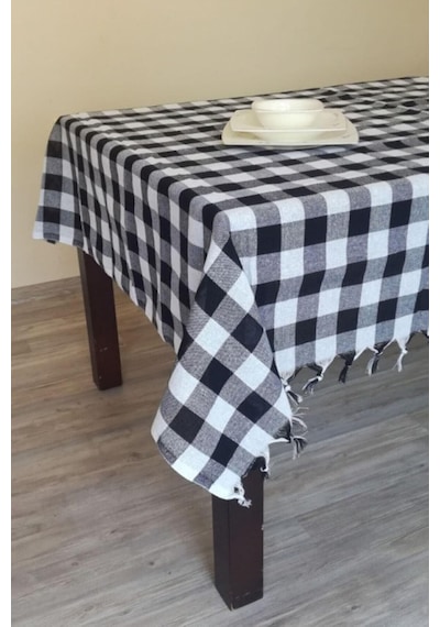 Deniz Marketim 140 X 140 Cm Siyah Yerli Masa Örtüsü Sofra Bezi Piknik Örtüsü Çok Renkli