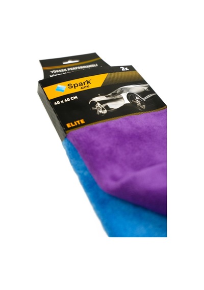 2 Adet Spark 3360 Elite 2' Li Paket Mikrofiber Oto Kurulama Temizlik Pasta Ve Cila Bezi 40x40 Cm.