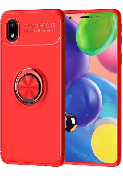 Samsung Uyumlu Galaxy A01 Core Kılıf Yüzüklü Magnetli Ravel Case