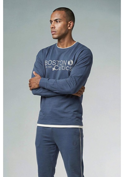 Defacto Nba Boston Celtıcs Boxy Fıt Bisiklet Yaka Skuba Dalgıç Kumaş Sweatshirt F6975ax26spın271 İndigo-ın271