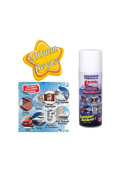 Leak Fix Su Geçirmez Sızdırmaz Sızıntı Önleyici Kauçuk Kaplama Izolasyon Beyaz Sprey 200 Ml