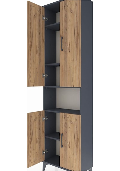 Arges Dolap 5 Raflı 4 Kapaklı 60x30x221 Antrasit-çam Antrasit