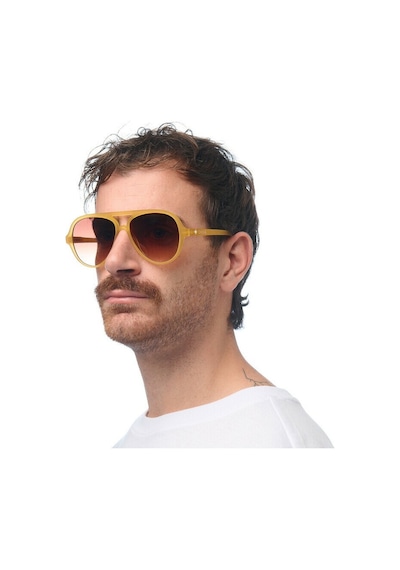 Okkia Alessio Unisex Güneş Gözlüğütransparan Sarı / Lens: Kahverengi Degrade Sarı