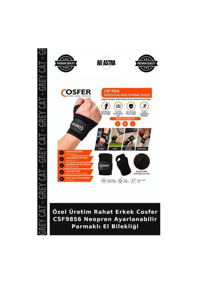 Özel Üretim Rahat Erkek Cosfer Csf9856 Neopren Ayarlanabilir Parmaklı El Bilekliği Çok Renkli