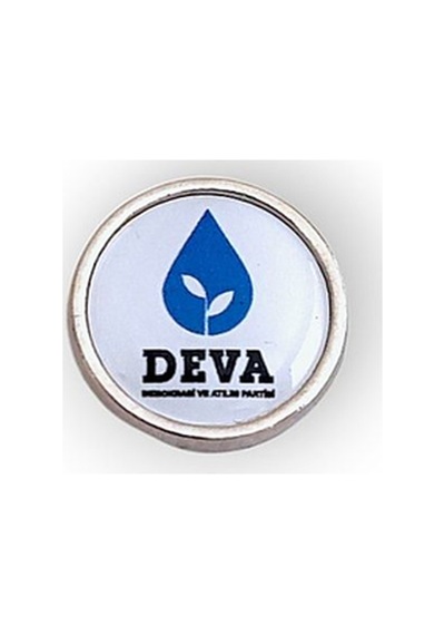 Yörük Tasarım Deva Partisi Yaka Rozeti Damla Mineli Gümüş