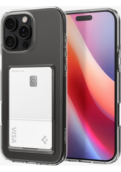 Apple Uyumlu iPhone 16 Pro Kılıf Crystal Slot Kartlıklı Kılıf Crystal Clear - Acs08144