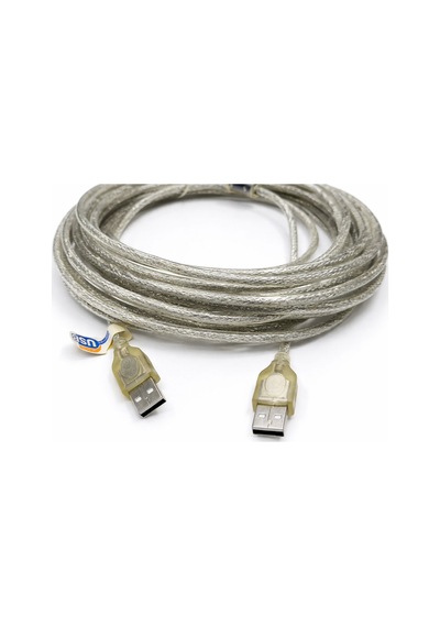 Usb 2.0 Erkek Erkek Şeffaf Şarj Ve Data Kablosu 10m