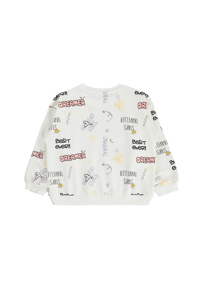 Civil Girls Best Ever Baskılı 6-9 Yaş Sweatshirt - Ekru