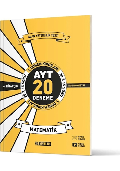 Hız Yayınları Ayt Matematik 20'li İlk Dönem Deneme 4 Kitap Trigonometri