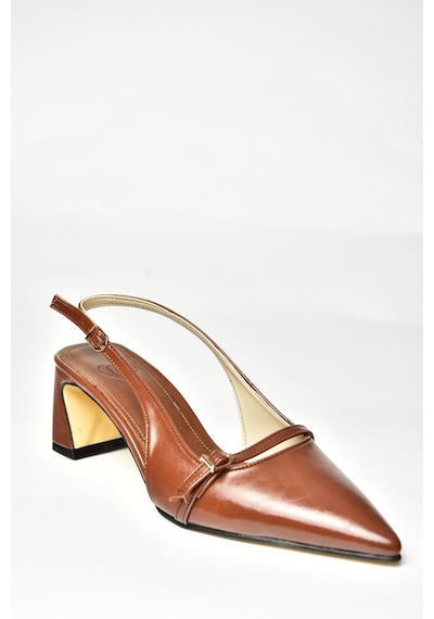 Fox Shoes U654078709 Taba Kalın Topuklu Kadın Ayakkabı Taba
