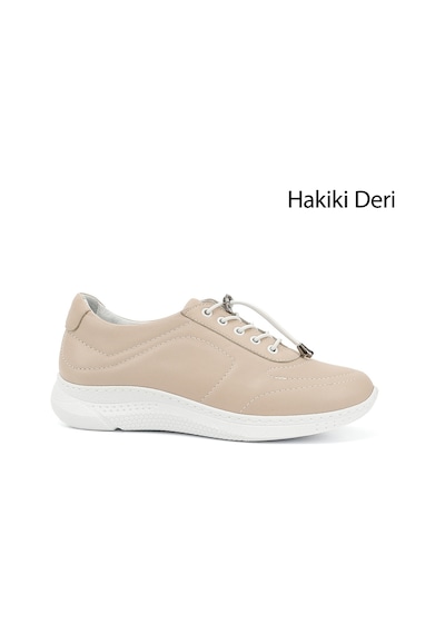 Gönderi(R) Gönderi R Kadın Bej Bağcıklı Dolgu Taban Hakiki Deri Sneaker Ddza80742320 Bej