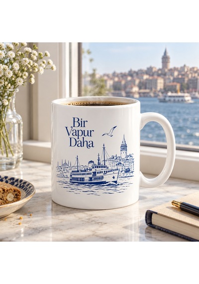 Bezos Bir Vapur Daha Tasarımlı Porselen Kupa - Model 356 Dlra