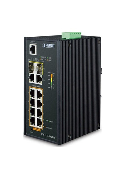 Planet Pl-ıgs-4215-8p2t2s 8 Port Gigabit Poe+ 2 Port 10/100t 2 Port Sfp 240w Poe Endüstriyel Poe Switch