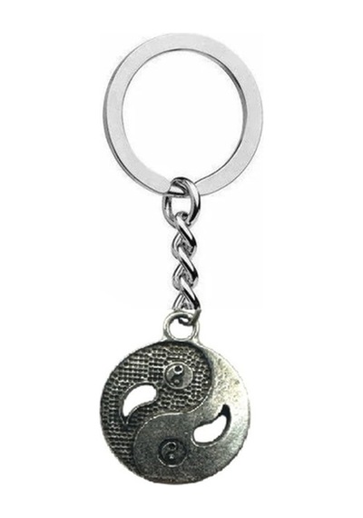 Yin Yang Sembolü Figürlü Anahtarlık Zamak Metal Denge Ve Uyum Temalı Unisex Aksesuar