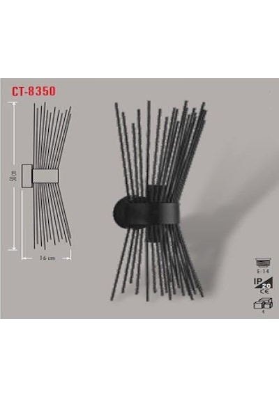 Ct-8350 Dekoratif Siyah Aplik ampulsuz cata