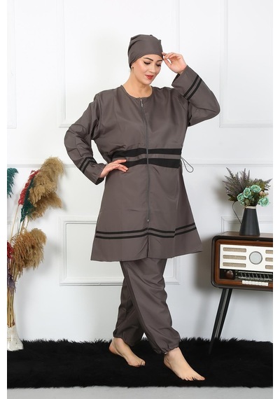 Akbeniz Büyük Beden Tesettür Mayo 7xl-8xl-9xl-10xl Füme 55010-füme Füme