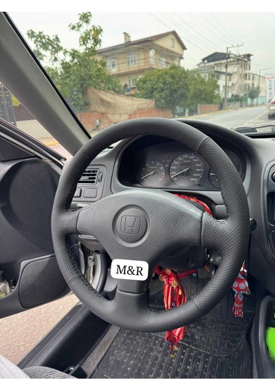 Honda İes  Kaplama Deri Direksiyon Kılıfı Siyah