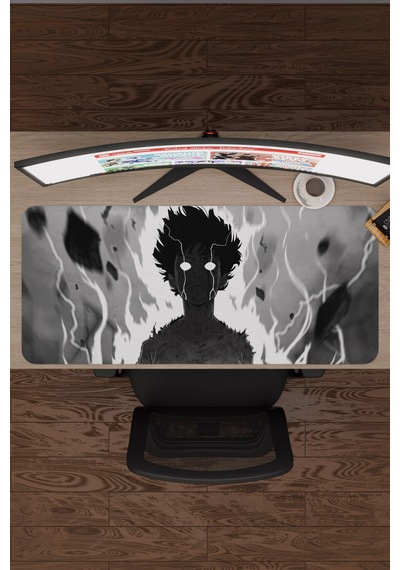 Mob Psycho 100 Anime V1 - 90x40 Xxl Gaming Kauçuk Kaymaz Taban Mouse Pad Fare Altlığı